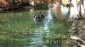 Sunday, November 10th in the Frio River near Leakey, TX. I was determined to test out my low angle video mount for my bike I created at a local hardware store.